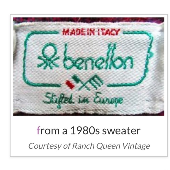 Vintage 1980's Benetton wool bow sweater size XL - Picture 10 of 10